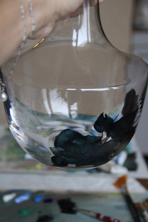 Роспись стеклянной вазы мастер класс 2