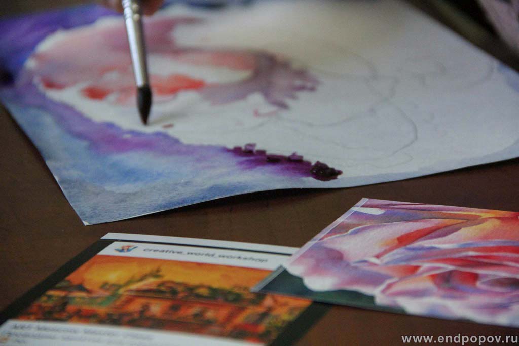 Фотоотчет Мастер-класс Акварельная роза Ендальцева Светлана 7